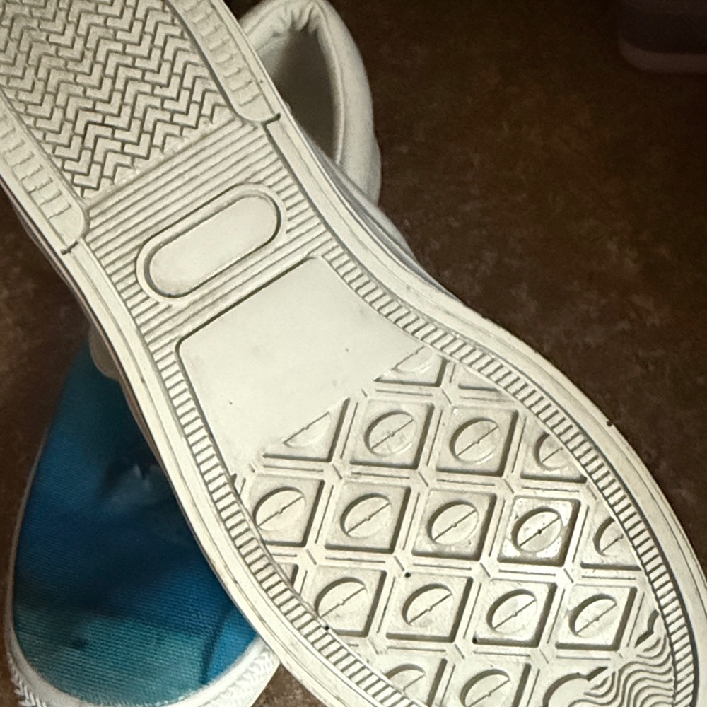 Aqua Shark Print Slip-On Sneakers-worn once - Picture 3 of 9